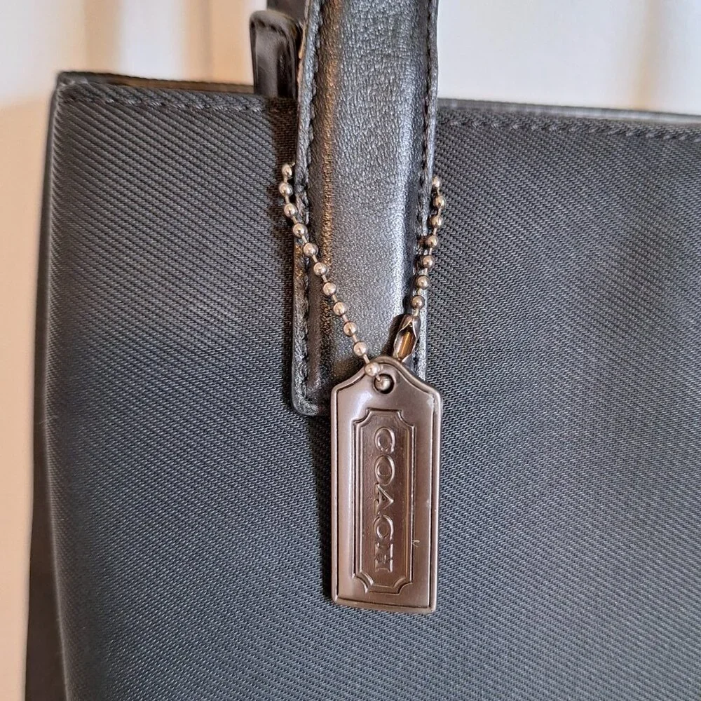 Coach VTG Mercer Y2K Black Twill & Leather Minimalist Shoulder Bag Tote